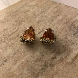 Borcik Jewelry - Pyrite and Peach Stud Earrings Borcik Jewelry - Pyrite and Peach Stud Earrings